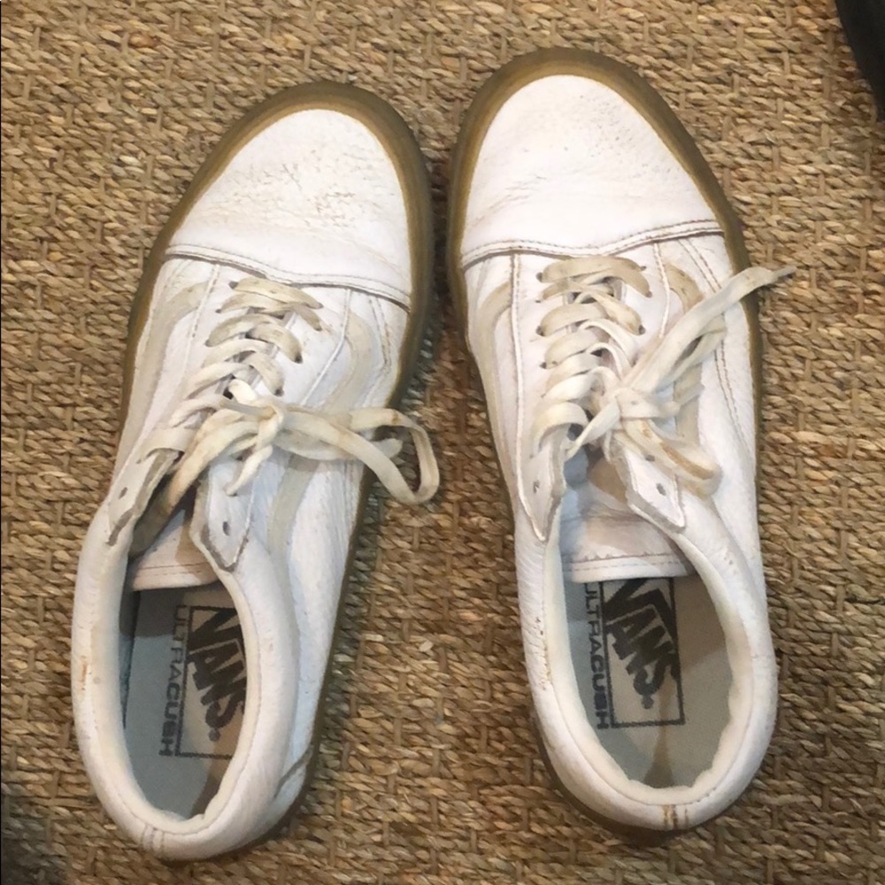 Madewell White Leather Vans